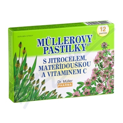 Müllerovy pastilky s jitrocelem+mateřídouškou 12ks