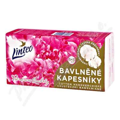 Papírové kapesníky LINTEO PREMIUM bílé 6x8ks