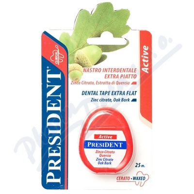 PRESIDENT Active Dent.niť vosk.extra plochá 25m