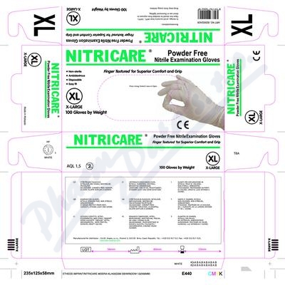 NITRICARE Rukavice vyš.bez pudru white vel.XL100ks