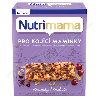 Nutrimama Cereál.tyčinky brusinky&čokoláda 5x40g