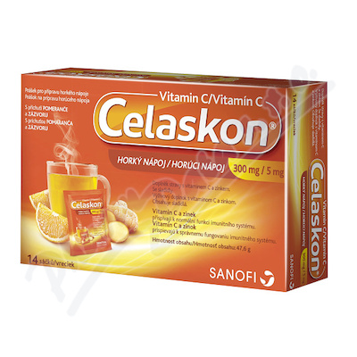 Celaskon horký nápoj 300mg + Zinek 5mg 14sáčků