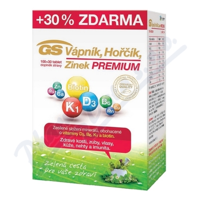 GS Vápník Hořčík Zinek Premium tbl.100+30